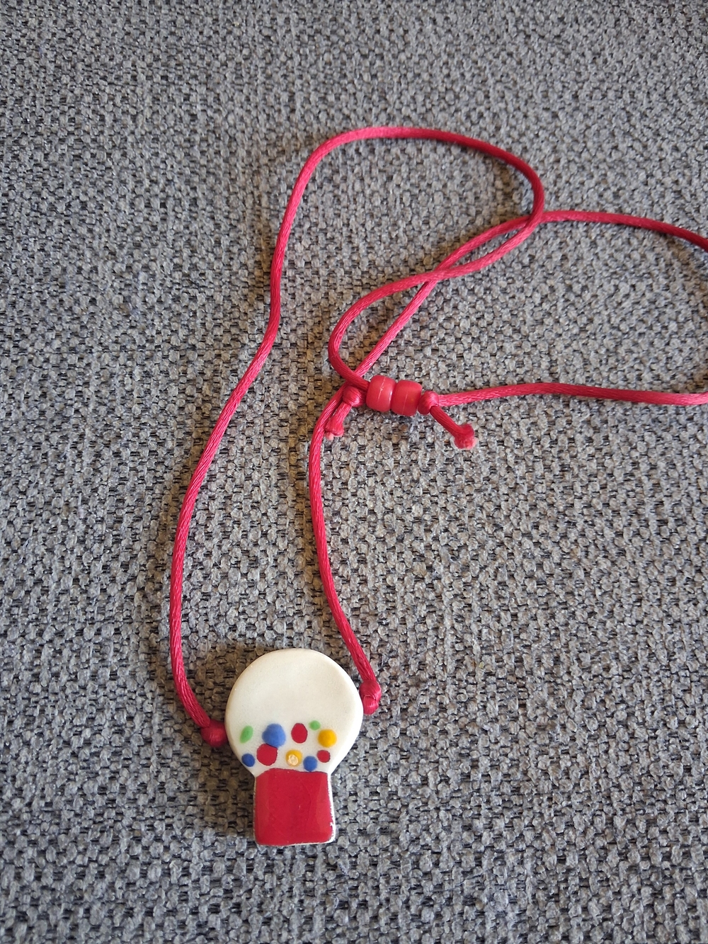 Ceramic Gumball Necklace - Playful Pendant